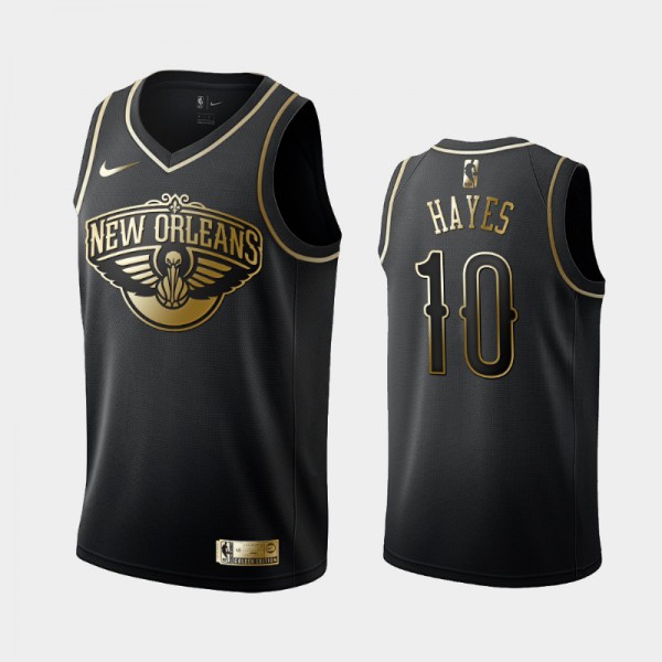 Jaxson Hayes New Orleans Pelicans #10 Men's Golden Edition Golden Logo Jersey - Black
