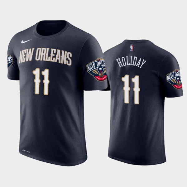 Jrue Holiday New Orleans Pelicans #11 Men's Icon 2019 Season T-shirt T-Shirt - Navy