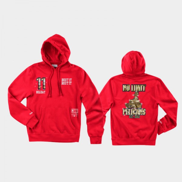 Jrue Holiday New Orleans Pelicans #11 Men's NBA Remix No Limit Hoodie - Red