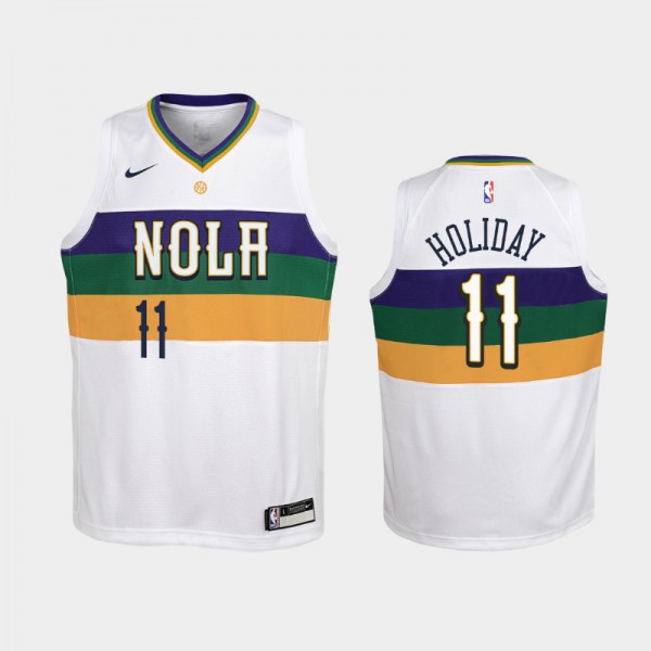 Jrue Holiday New Orleans Pelicans #11 Youth City 2018-19 Jersey - White